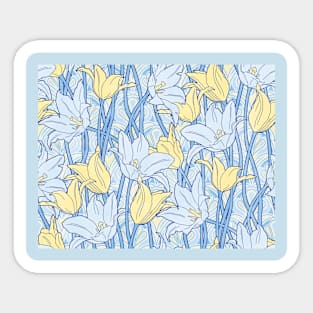 Light Blue Vibrant Tulips Sticker